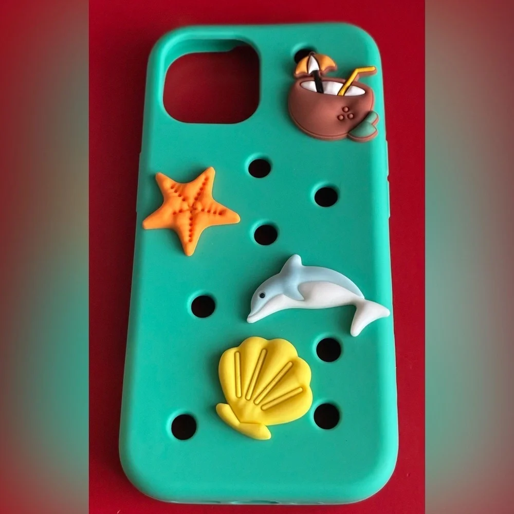 iPhone Case Fit 13, 14, 15. Sea Life Teal iPhone Case